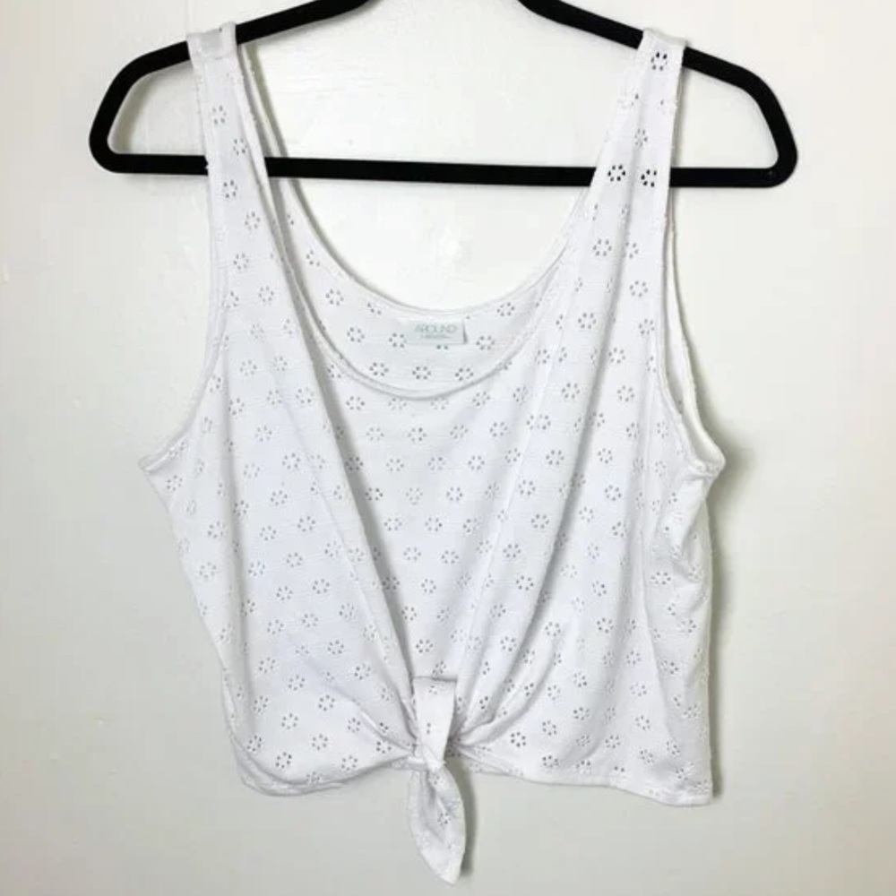 Abound white eyelet design top